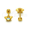 Stainless Steel Stud Earring, Star Design, with Aurore Boreale Crystal, Polished, Golden Finish, 02.271.0016.1