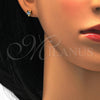 Stainless Steel Stud Earring, Star Design, with Blue Topaz Crystal, Polished, Golden Finish, 02.271.0016.2
