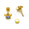 Stainless Steel Stud Earring, Star Design, with Blue Topaz Crystal, Polished, Golden Finish, 02.271.0016.2