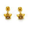 Stainless Steel Stud Earring, Star Design, with Light Brown Crystal, Polished, Golden Finish, 02.271.0016.4