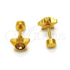 Stainless Steel Stud Earring, Star Design, with Light Brown Crystal, Polished, Golden Finish, 02.271.0016.4