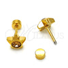 Stainless Steel Stud Earring, Star Design, with Light Brown Crystal, Polished, Golden Finish, 02.271.0016.4