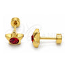 Stainless Steel Stud Earring, Star Design, with Garnet Crystal, Polished, Golden Finish, 02.271.0016.8
