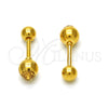 Stainless Steel Stud Earring, with Light Brown Crystal, Polished, Golden Finish, 02.271.0017.4