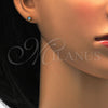 Stainless Steel Stud Earring, with Aqua Blue Crystal, Polished, Golden Finish, 02.271.0017.5