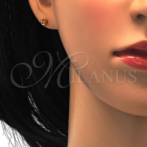 Stainless Steel Stud Earring, with Dark Champagne Crystal, Polished, Golden Finish, 02.271.0017.6