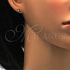 Stainless Steel Stud Earring, with Rose Crystal, Polished, Golden Finish, 02.271.0017.11