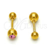 Stainless Steel Stud Earring, with Rose Crystal, Polished, Golden Finish, 02.271.0017.11