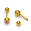 Stainless Steel Stud Earring, with Rose Crystal, Polished, Golden Finish, 02.271.0017.11