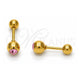 Arete Dormilona 02.271.0017.11 Acero Inoxidable, Diseño de Tapon, con Cristal Rosa, Pulido, Tono Dorado