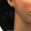 Stainless Steel Stud Earring, Heart Design, with Light Brown Crystal, Polished, Golden Finish, 02.271.0004.1