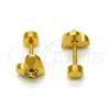 Stainless Steel Stud Earring, Heart Design, with Light Brown Crystal, Polished, Golden Finish, 02.271.0004.1