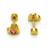 Stainless Steel Stud Earring, Heart Design, with Rose Crystal, Polished, Golden Finish, 02.271.0004.2
