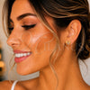 Stainless Steel Stud Earring, Heart Design, with Dark Champagne Crystal, Polished, Golden Finish, 02.271.0004.6