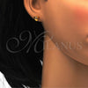 Stainless Steel Stud Earring, Heart Design, with Dark Champagne Crystal, Polished, Golden Finish, 02.271.0004.6
