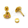 Stainless Steel Stud Earring, Heart Design, with Dark Champagne Crystal, Polished, Golden Finish, 02.271.0004.6
