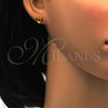 Stainless Steel Stud Earring, Heart Design, with Garnet Crystal, Polished, Golden Finish, 02.271.0004.11