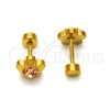 Stainless Steel Stud Earring, Flower Design, with Dark Champagne Crystal, Polished, Golden Finish, 02.271.0019.2