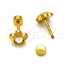 Stainless Steel Stud Earring, Flower Design, with Aurore Boreale Crystal, Polished, Golden Finish, 02.271.0019.3