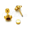 Stainless Steel Stud Earring, Flower Design, with Brown Crystal, Polished, Golden Finish, 02.271.0019.5