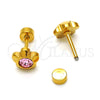 Stainless Steel Stud Earring, Flower Design, with Rose Crystal, Polished, Golden Finish, 02.271.0019.8