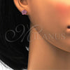 Stainless Steel Stud Earring, Flower Design, with Rose Crystal, Polished, Golden Finish, 02.271.0020.5