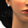 Stainless Steel Stud Earring, Heart Design, with White Crystal, Polished, Golden Finish, 02.271.0022.2