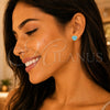 Stainless Steel Stud Earring, Heart Design, with Aqua Blue Crystal, Polished, Golden Finish, 02.271.0022.10