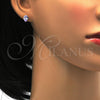 Stainless Steel Stud Earring, Teardrop Design, with Lavender Cubic Zirconia, Polished, Golden Finish, 02.271.0023.6