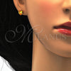 Stainless Steel Stud Earring, Teardrop Design, with Golden Cubic Zirconia, Polished, Golden Finish, 02.271.0023.11