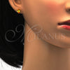 Stainless Steel Stud Earring, Teardrop Design, with Golden Cubic Zirconia, Polished, Golden Finish, 02.271.0023.11