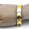 Stainless Steel Solid Bracelet, Polished, Golden Finish, 03.114.0219.1.09