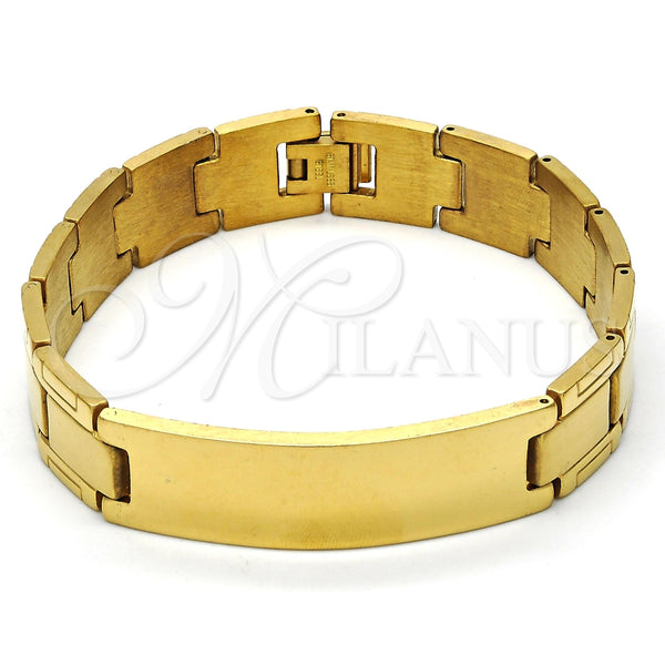 Stainless Steel Solid Bracelet, Polished, Golden Finish, 03.114.0219.1.09