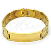 Stainless Steel Solid Bracelet, Polished, Golden Finish, 03.114.0219.1.09