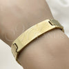 Stainless Steel Solid Bracelet, Polished, Golden Finish, 03.114.0219.1.09 (14 MM Thickness, 9 Inches Length)