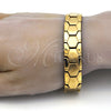 Stainless Steel Solid Bracelet, Polished, Golden Finish, 03.114.0227.1.09