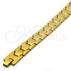 Stainless Steel Solid Bracelet, Polished, Golden Finish, 03.114.0227.1.09 (14 MM Thickness, 9 Inches Length)