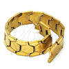Stainless Steel Solid Bracelet, Polished, Golden Finish, 03.114.0227.1.09 (14 MM Thickness, 9 Inches Length)