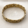 Stainless Steel Solid Bracelet, Polished, Golden Finish, 03.114.0227.1.09 (14 MM Thickness, 9 Inches Length)