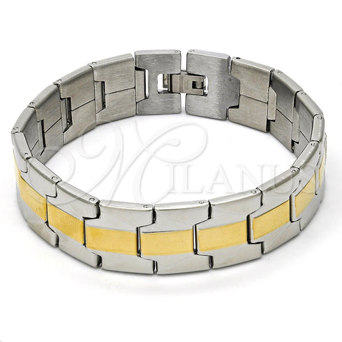 Stainless Steel Solid Bracelet, Polished, Two Tone, 5.244.001.3.08