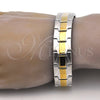 Stainless Steel Solid Bracelet, Polished, Two Tone, 5.244.001.3.08 (16 MM Thickness, 8 Inches Length)