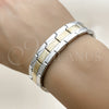 Stainless Steel Solid Bracelet, Polished, Two Tone, 5.244.001.3.08 (16 MM Thickness, 8 Inches Length)