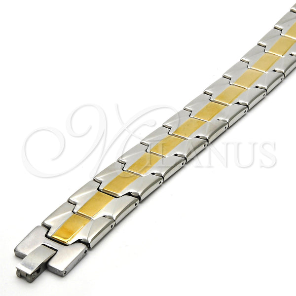 Stainless Steel Bracelet — Solid Bracelet Polished Two Tone 5. 16 MM — alternate product view — SKU 114238 | Acero Inoxidable brazalete — Solid Bracelet pulido Two Tone 5. 16 MM — SKU 114238