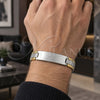 Stainless Steel Solid Bracelet, Polished, Two Tone, 03.114.0219.2.09 (14 MM Thickness, 9 Inches Length)
