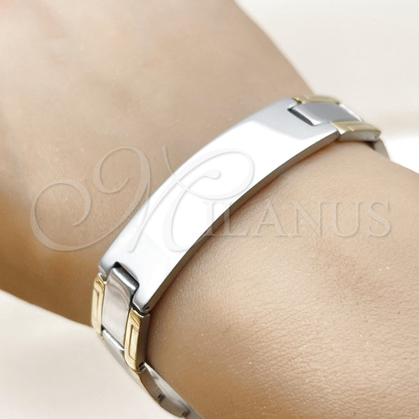 Stainless Steel Bracelet — Solid Bracelet Polished Two Tone 03. 14 MM — alternate product view — SKU 114239 | Acero Inoxidable brazalete — Solid Bracelet pulido Two Tone 03. 14 MM — SKU 114239