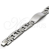 Stainless Steel Solid Bracelet, Polished, Steel Finish, 03.114.0236.08 (14 MM Thickness, 8 Inches Length)