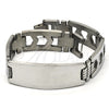Stainless Steel Solid Bracelet, Polished, Steel Finish, 03.114.0236.08 (14 MM Thickness, 8 Inches Length)