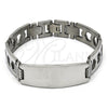 Stainless Steel Solid Bracelet, Polished, Steel Finish, 03.114.0236.08 (14 MM Thickness, 8 Inches Length)