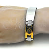 Stainless Steel Solid Bracelet, Polished, Two Tone, 03.114.0236.1.08