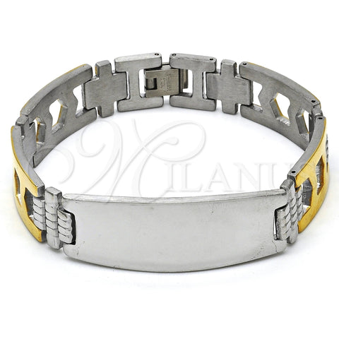 Stainless Steel Solid Bracelet, Polished, Two Tone, 03.114.0236.1.08